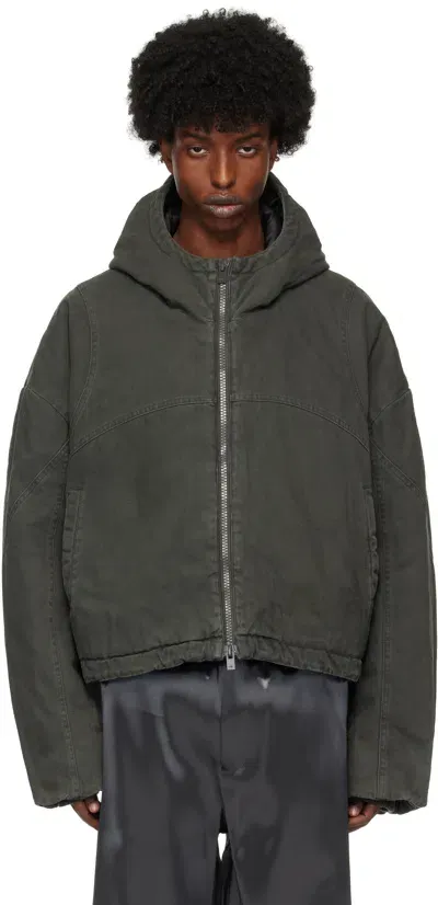 Heliot Emil Gray Dux Worker Jacket In Dark Grey