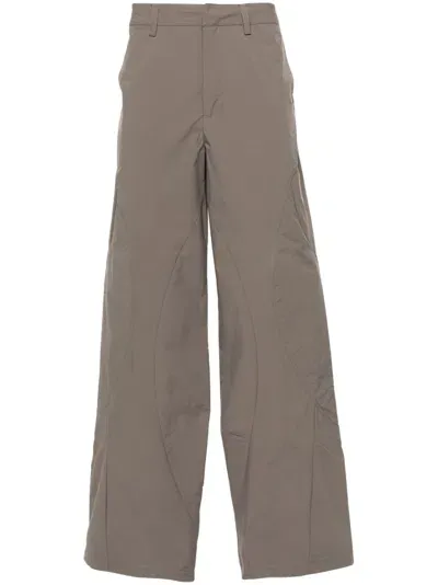 Heliot Emil Green Wide-leg Trousers In Brown