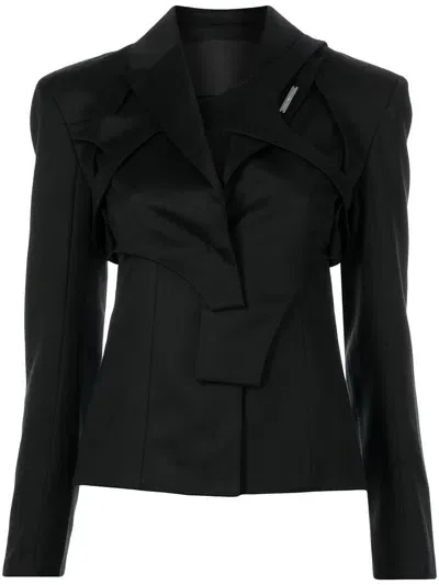 Heliot Emil Layered Panel Blazer In Black