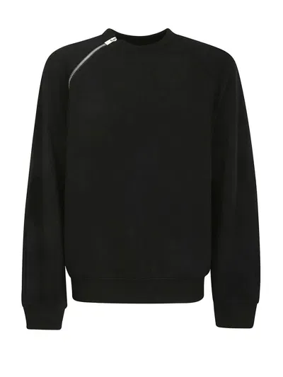 Heliot Emil Sequence Zip-detail Cotton Sweatshirt In Black