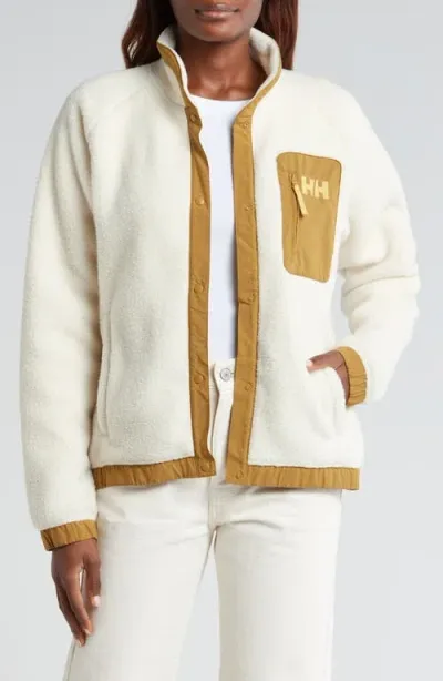 Helly Hansen Imperial Fleece Snap Jacket In 034 Cream