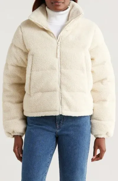 Helly Hansen Yu Teddy High Pile Puffer Jacket In 034 Cream