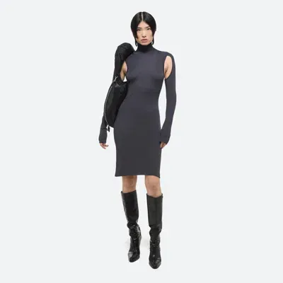 Helmut Lang Air Turtleneck Dress In Graphite