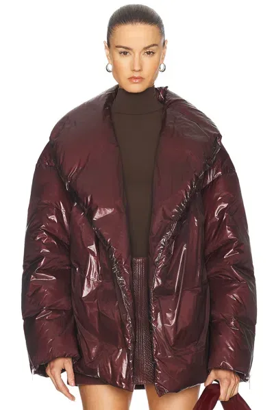 Helmut Lang Apex Cocoon Jacket In Burgundy