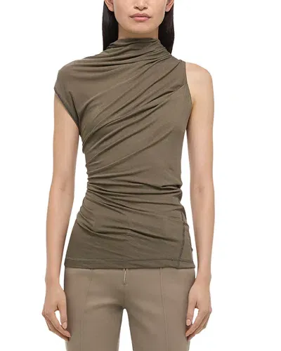 Helmut Lang Sleeveless Jersey Wind Top In Olive