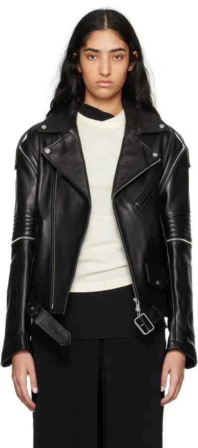 Helmut Lang Black Astro Biker Leather Jacket