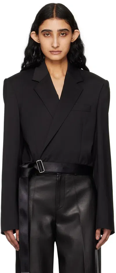 Helmut Lang Black Wrap Blazer In Black - 001