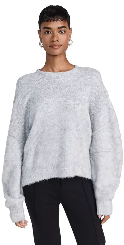 Helmut Lang Brushed Apex Crew Sweater Lt Heather Grey In 麻灰色