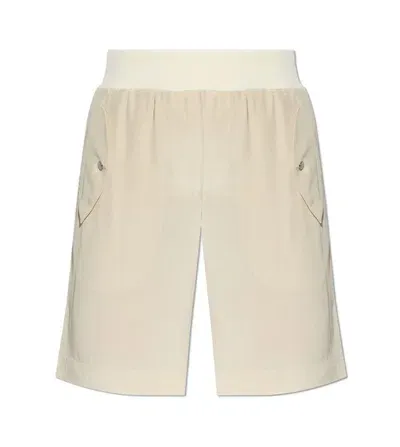 Helmut Lang Button Detailed Bomber Shorts In Beige