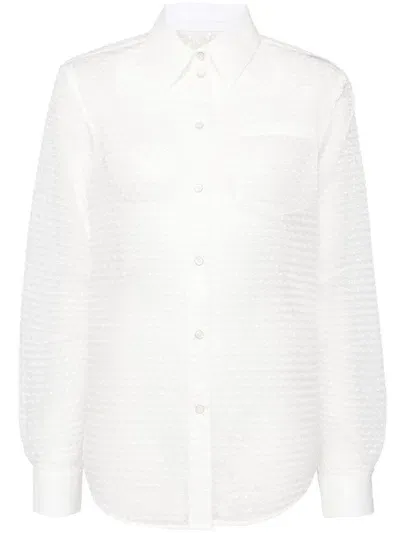 Helmut Lang Curved Bubblewrap Shirt In White