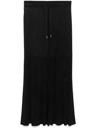 Helmut Lang Flared Midi Skirt In Black