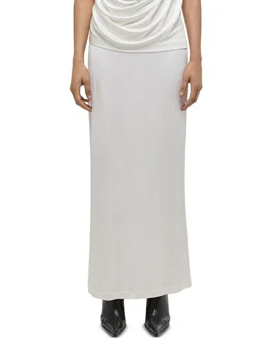 Helmut Lang Fluid Straight Maxi Skirt In Creme