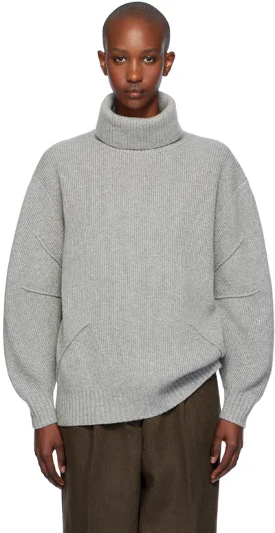 Helmut Lang Gray Apex Turtleneck In Lt Grey Melange - Yd