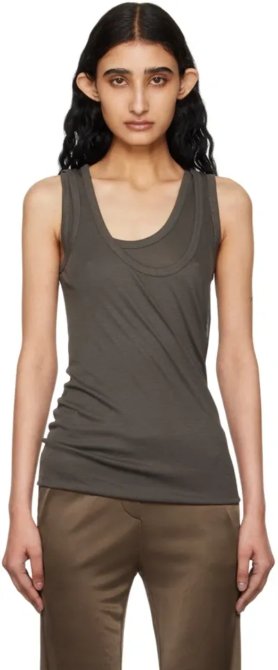 Helmut Lang Gray Convertible Tank Top In Graphite - V2s