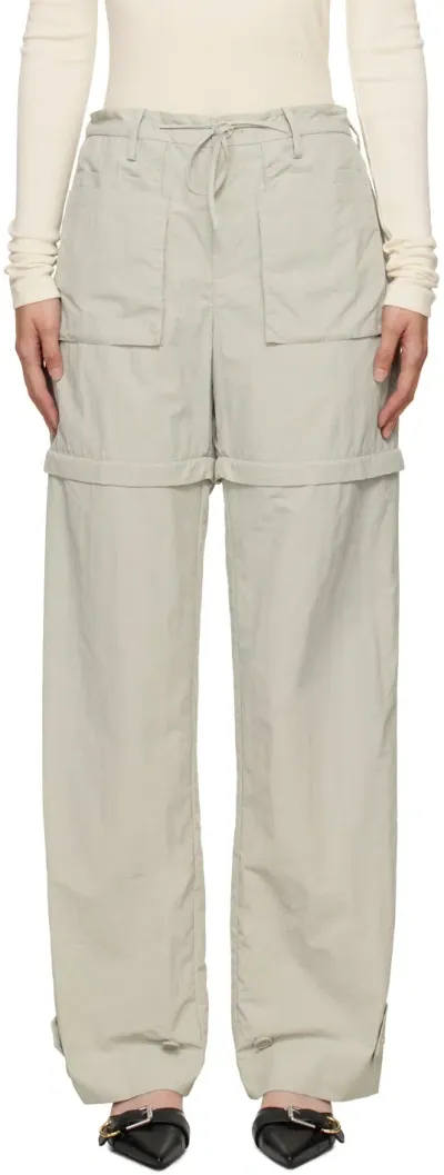 Helmut Lang Gray Convertible Utility Trousers In Stone - Wz4