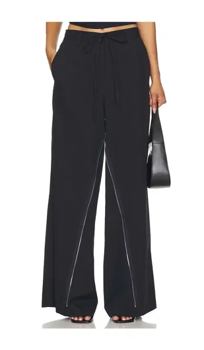 Helmut Lang Gusset Wide Leg Pant In Blue