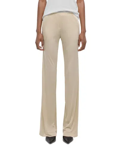 Helmut Lang High Rise Straight Pants In Warm Sand