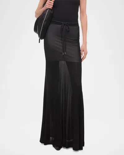 Helmut Lang Hosiery Maxi Skirt In Black