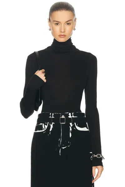 Helmut Lang Long Sleeve Turtleneck Top In Black