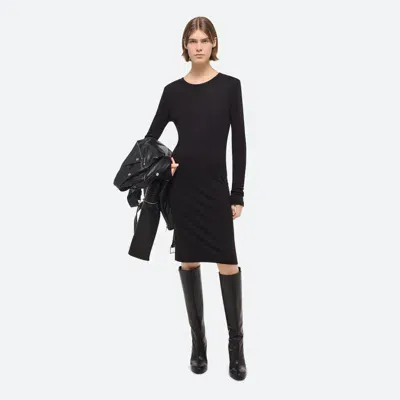 Helmut Lang Long-sleeved Dress In Black