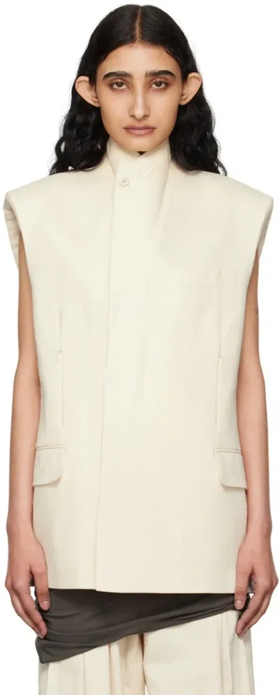 Helmut Lang Off-white Car Vest In Summer Sand - 1yz