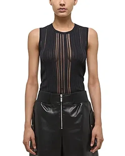 Helmut Lang Open Back Semi Sheer Top In Black