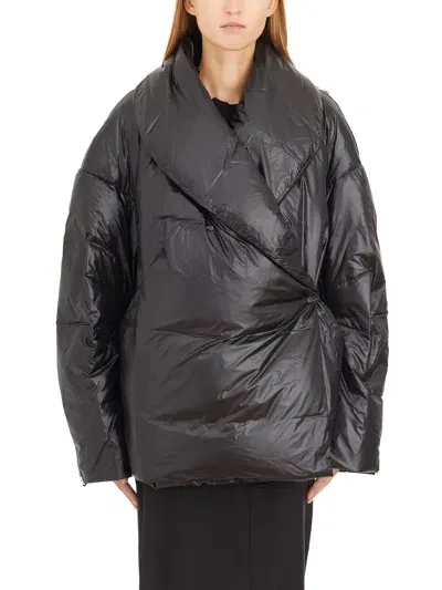 Helmut Lang Oversized Wool Cocoon Jacket In Black