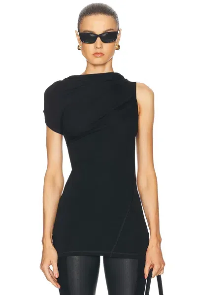 Helmut Lang Ruched Top In Black