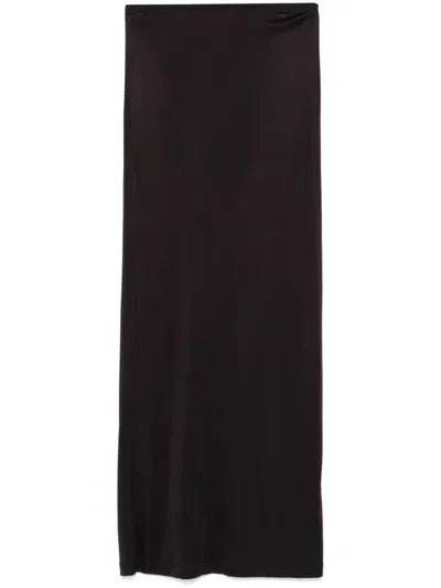 Helmut Lang Satin-finish Maxi Skirt In Black