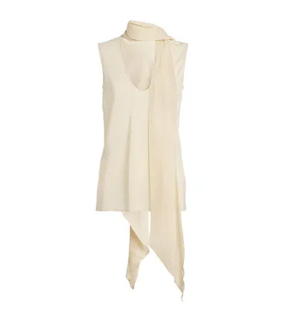 Helmut Lang Silk Scarf Tank Top In Neutral