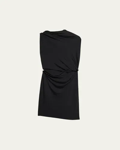 Helmut Lang Sleeveless Jersey Wind Top In Black