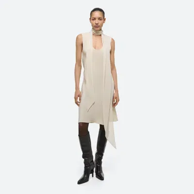 Helmut Lang Sleeveless Scarf Dress In Oat