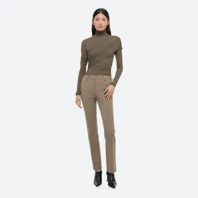 Helmut Lang Pintuck Pleat Slim Pants In Taupe