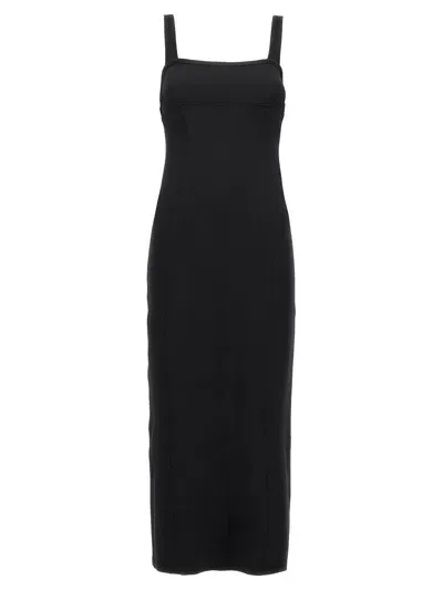 Helmut Lang Stretch Midi Dress In Black