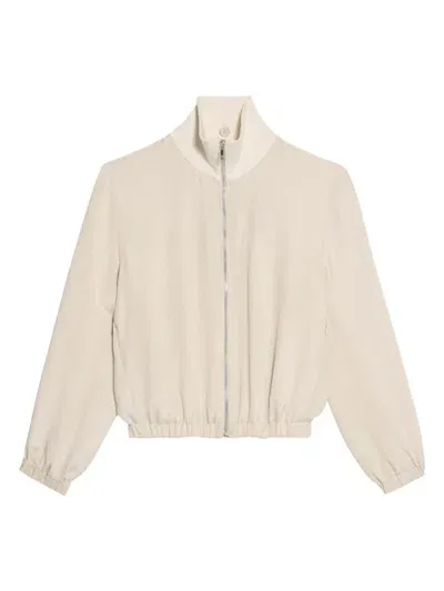 Helmut Lang Women's Bomber Silk Zip Jacket In Oat