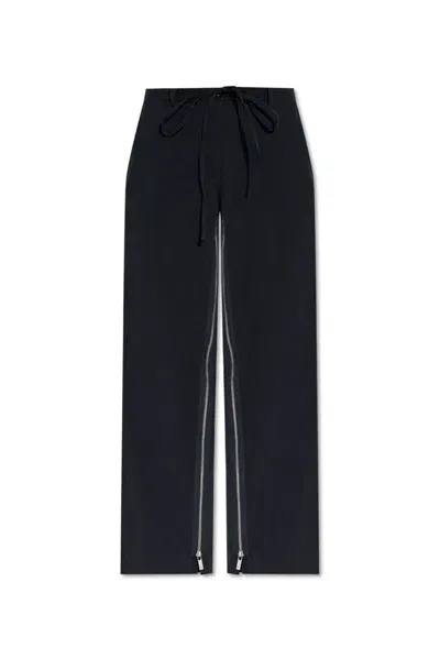 Helmut Lang Zip Detailed Drawstring Pants In Navy