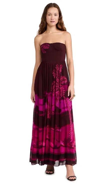 Hemant & Nandita Long Dress Burgundy