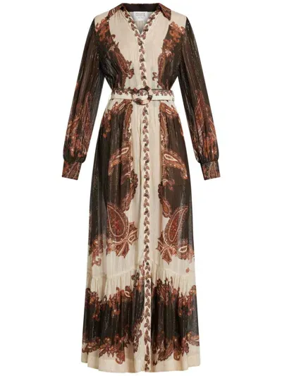 Hemant & Nandita Paisley-print Maxi Dress In Brown