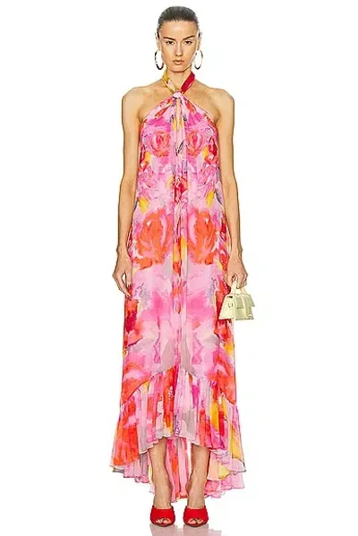 Hemant & Nandita Rosa Long Dress In Pink Floral