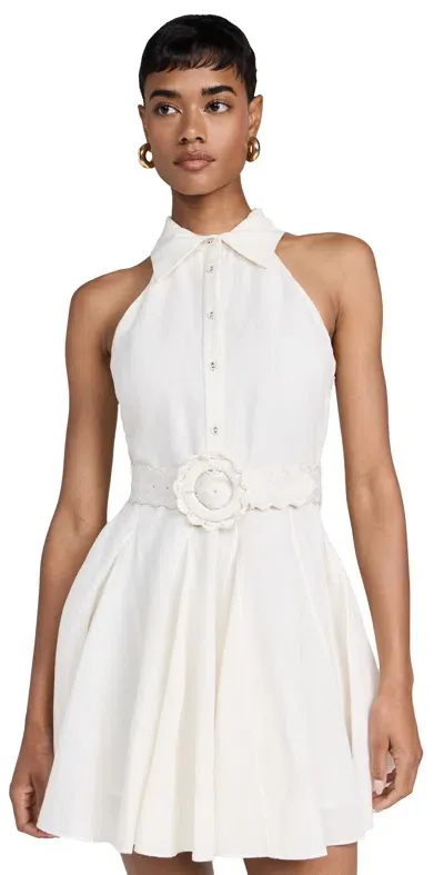 Hemant & Nandita Short Dress With Buckle Belt White