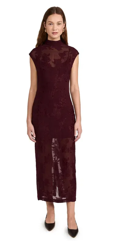 Hemant & Nandita Slim Fit Long Dress With Slip Burgundy