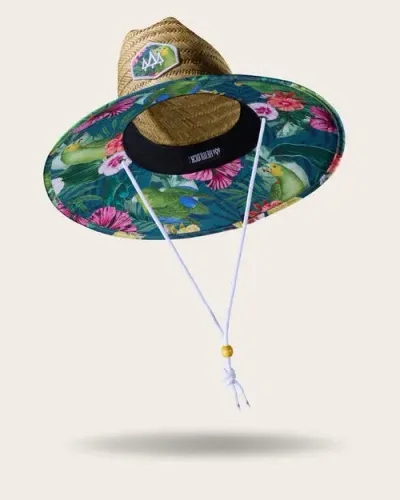 Hemlock Caicos Straw Lifeguard Hat In Parrots