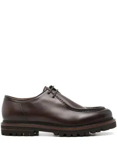 Henderson Baracco Boston Leather Derby Shoes In Brown