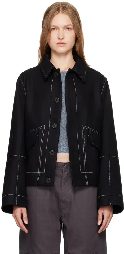 Henrik Vibskov Dusk Felted Wool Jacket In Black