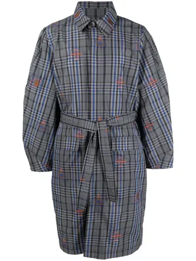 Henrik Vibskov Check-pattern Shirt-coat In Grey