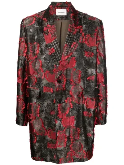 Henrik Vibskov Embroidered-design Single-breasted Blazer In Brown