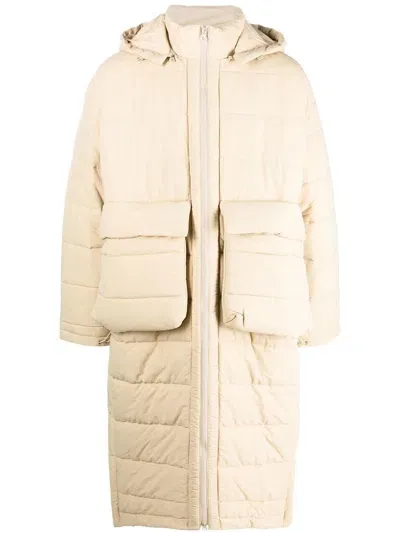 Henrik Vibskov Padded Long Hooded Coat In Neutrals