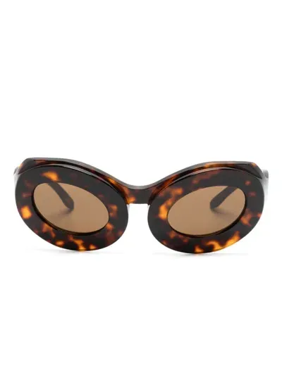 Henrik Vibskov Tortoiseshell Oval-frame Sunglasses In 褐色