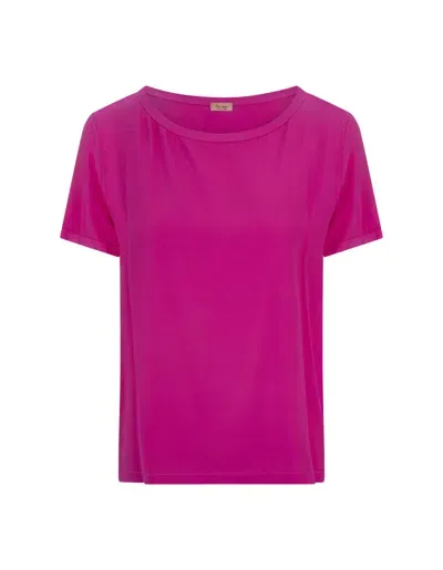 Her Shirt Fuchsia Opaque Silk T-shirt In Pink