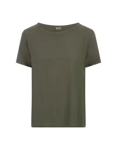 Her Shirt Military Green Opaque Silk T-shirt